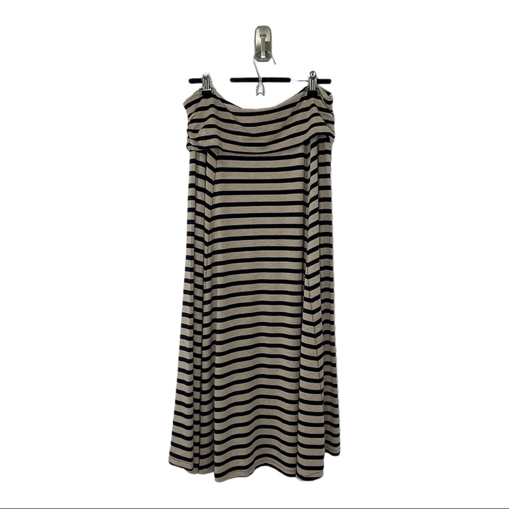 NWT Gap A-line Maxi Tan with Blue Stripe Sz Large
